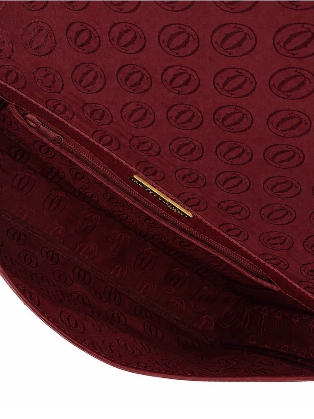 Original Vintage Must de Cartier Portfolio Briefcase Deep Burgundy - Picture 7 of 7